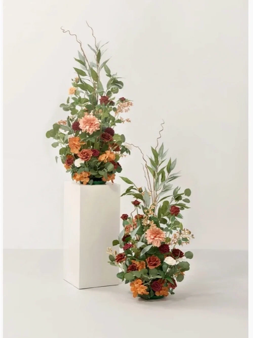 Autumn Breeze Faux Floral Arrangement in Green and Orange